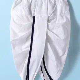 Babyhug Cambric Full Sleeves Solid Color Kurta Dhoti Set - Navy Blue image 5