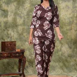 DIZON Women Floral Printed Night suit-image-3