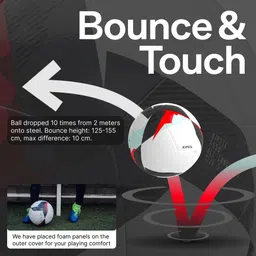 kipsta Football Ball Match Size 5 FIFA Basic F550 White Red image 4