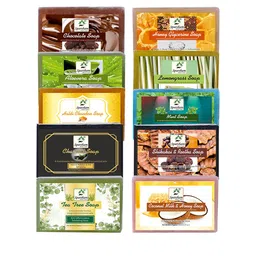 SPARSHAM-NATURE'S TOUCH Set Of 10 Charcoal- Aloevera- Haldi Chandan Soap- 125 g Each-image-51