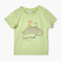 Juniors by Babyshop Boys Graphic Printed Round Neck Cotton T-shirt image 1