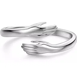 J.S ENTERPRISES Unisex Stainless Steel Hug Finger Ring-image-48