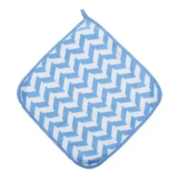 HOUSSE Blue & White 4 Pieces Zig-Zag Printed 350 GSM Face Towels image 4