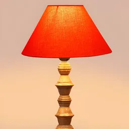 Devansh Orange Frusturical Shaped Wooden Table Lamp image 2