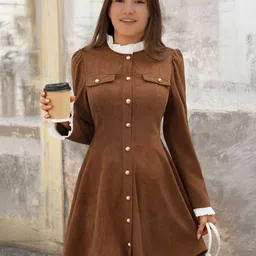 StyleCast High Neck A-Line Mini Dress-image-24