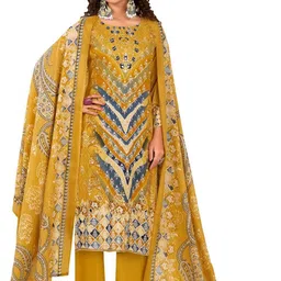 DRAVINAM Trends Embroidered Viscose Rayon Unstitched Dress Material-picture-32
