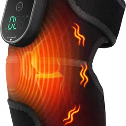 WOLOYHEATIE Cordless Knee Massager, Heated Knee Brace Wrap with Touch Screen Control, Adjustable Knee Shoulder Elbow Heating Pad, Heating Pad for Knee Elbow Shoulder Relax with Heat image 1