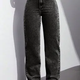 HERE&NOW Women Jean Boyfriend Fit High-Rise Light Fade Acid Wash Stretchable Jeans-picture-22