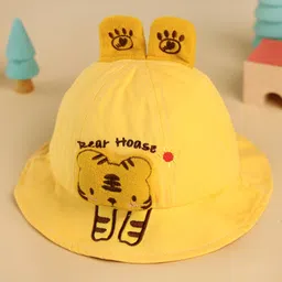 Kicks & Crawl Tiger Applique Detailed Hat - Yellow Circumference - 49.5 Cms-picture-14