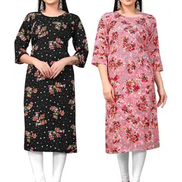 MANTRA DESIGNER Women Pack Of 2 Multicoloured Crepe Kurtas-picture-16