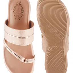 Shoetopia Textured Sandals - Rose Gold image 5