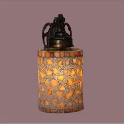 1ST TIME White & Gold-Toned Printed Metal Traditional Rectangle Shaped Wall Lamp image 3