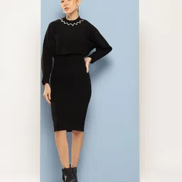Chemistry Two Piece Embellished Woollen Sheath Dress-picture-40