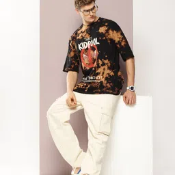 Kook N Keech Marvel Men Deadpool Tie & Dye Printed Drop-Shoulder Sleeves T-shirt-image-85