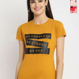 Dreambe Women Pack Of 3 Typography Printed Round Neck Cotton T-shirts-picture-12