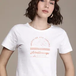 Roadster Women White Graphic Printed Slim Fit T-shirt-picture-31