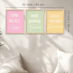 Kotart Brown & Pink 3 Pieces Wooden Abstract Wall Arts image 3