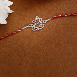GIVA 925 Silver Ganesha Thread Rakhi With Roli and Chawal-picture-19