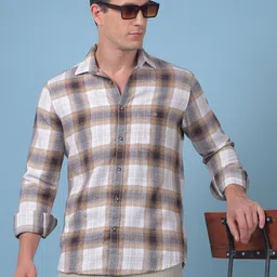 Crimsoune Club Tartan Checked Pure Cotton Classic Slim Fit Casual Shirt-picture-26