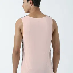 Huetrap Men Peach-Coloured Printed Scoop Neck T-shirt image 3