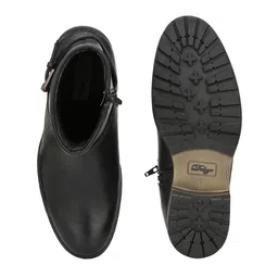 Delize Men Black Solid Synthetic Leather High-Top Flat Boots image 2