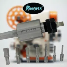 Assorts Rotary Broach Kit Tool Steel ER-20 Adapter MT2 Shank with 7-Piece Hex Broach Set image 4