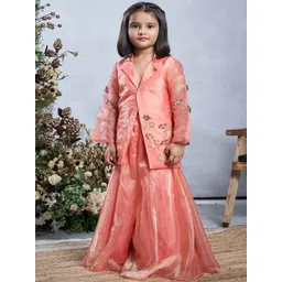 Vivedkids Girls Floral Embroidered Regular Kurti with Sharara image 5