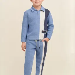 YK Boys Colourblocked Polo Collar T-shirt with Pyjamas-image-50
