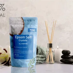 neerchem Neer All Purpose Epsom Salt Magnesium Sulphate 454 gm Therapeutic Spa Treatment Softens Dry Skin Relaxing Foot Soak Pain Relief Exfoliating Scrub Everyday Remedy for Aching Muscles Speeds Up Plant Growth Single Pack image 2