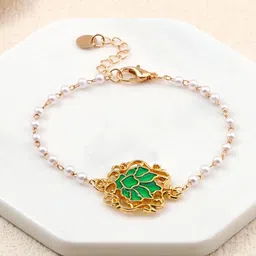 SALTY Serenity Lotus Charm Set Of 5 Artificial Beads Beaded Wraparound Bracelets-image-54