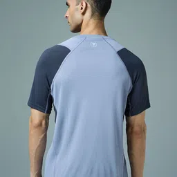 Technosport Men Brand Logo Colourblocked Anti Static T-shirt image 3