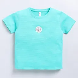 giniekids Cotton Half Sleeves Bow Patch Detailed Top - Mint-picture-27