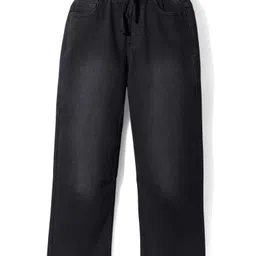 Pine Kids Denim Woven Full Length Washed Jeans - Black-picture-13