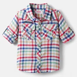 Babyhug 100% Cotton Full Sleeves Checks Shirt - Multicolour-picture-37