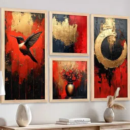 WALLLANE Modern Wall Art Poster With Frame ( 4 Piece) image 3