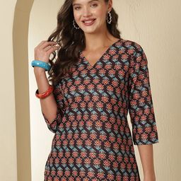 Anouk Rustic Ethnic Motifs Printed V-Neck Kurti-picture-37