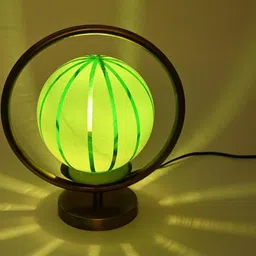 SOMIL Green Printed Glass Globe Shaped Table Lamp image 4