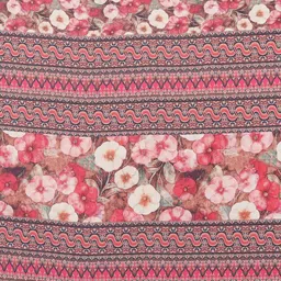 HERE&NOW Peach Printed Satin Sarees image 2