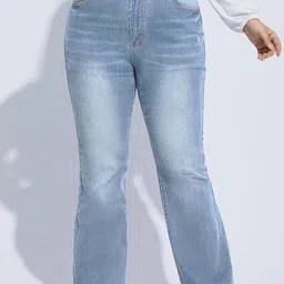 CURVE BY KOTTY Women Bootilicious Flared High-Rise Stretchable Jeans-image-2