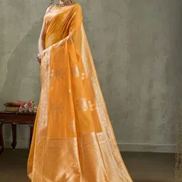 SOHINI NX Floral Woven Design Zari Pure Cotton Banarasi Saree image 4