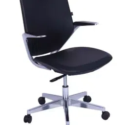 Parin Davis Medium Back Office Chair |OC F1-L PU|-Black-image-75