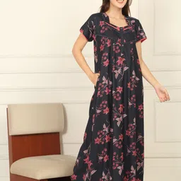 Sweet Dreams Women Printed Maxi Nightdress-image-57