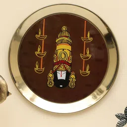 vedas Mystic Indiana Brown & Red Printed Tirupati Balaji Wall Plate-image-34