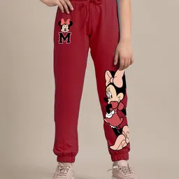Kidsville Mickey & Friends Featuring Minnie Mouse Character Printed Joggers - Red-image-17