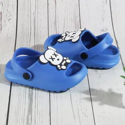 SHOES FOR JUNIORS Teddy Bear Applique Detailed With Sling Back Clogs - Blue-picture-23