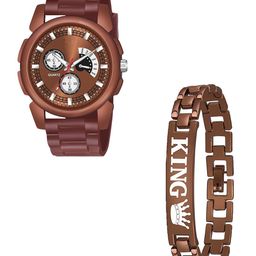 CSAMON Men Pack of 2 Dial Analogue Watch & Bracelet J16 BROAeviyo D NEW PU K Bracelet-picture-44