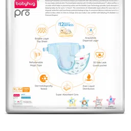 Babyhug Pro Bubble care premium Tape Style Diaper Extra Large (XL) Size   - 84 Pieces image 2