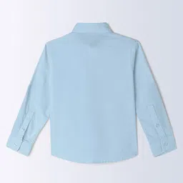 Milou Cotton Full Sleeves Solid Bio Washed Shirt - Light Blue image 3