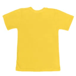 FFlirtygo Fathers Day Theme Cotton Half Sleeves My Daddy Bear Is The Best Text Printed Tee - Yellow image 3