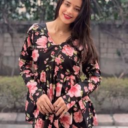 all about you Floral Print Peplum Top-picture-23